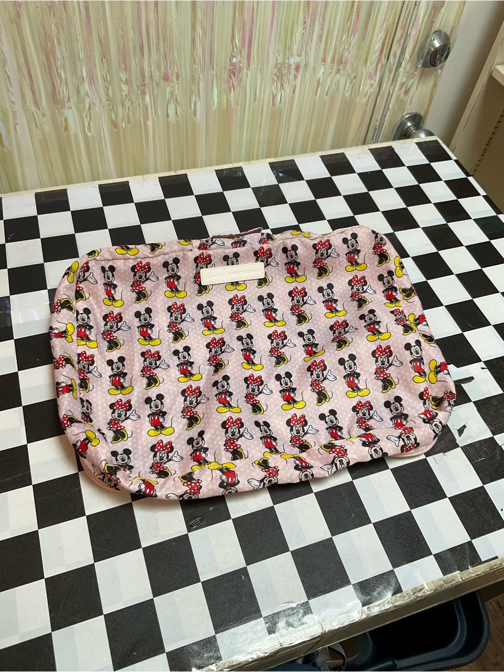 Stoney Clover Lane Pink Minnie Print Cosmetic Pouch